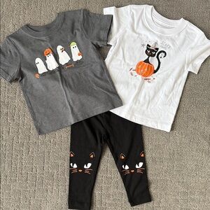 Wonder Nation Halloween Ghost and Cat Costume Set - Gray, White, Black, Orange